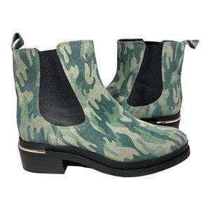 NEW Kenneth Cole NY Levon 2.0 Welt Green Camo Chelsea Ankle Boot